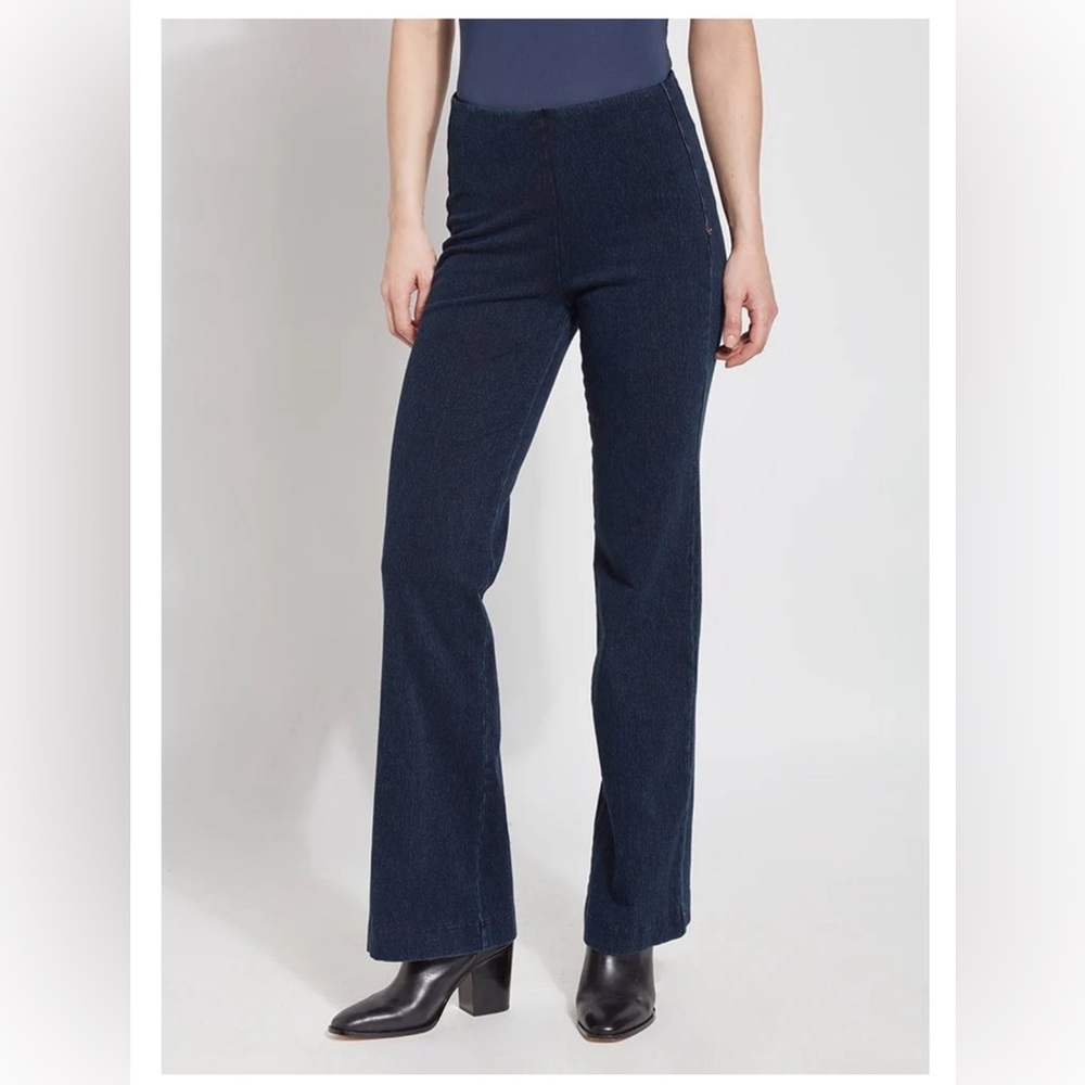 LYSSE wide-leg easy on-off waistband denim trouser 2X NWT